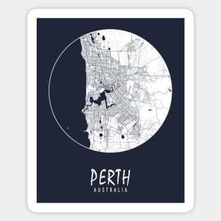 Perth, Australia City Map - Full Moon Sticker